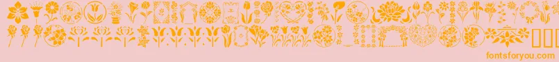 Fonte GeFloralStencils – fontes laranjas em um fundo rosa