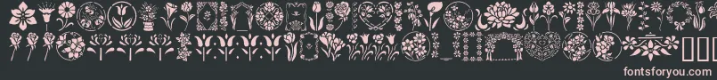 Шрифт GeFloralStencils – розовые шрифты на чёрном фоне