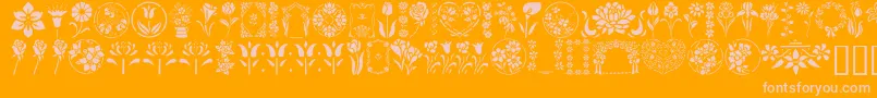 GeFloralStencils Font – Pink Fonts on Orange Background