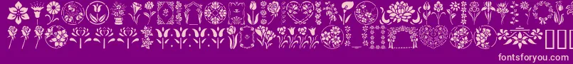 GeFloralStencils Font – Pink Fonts on Purple Background