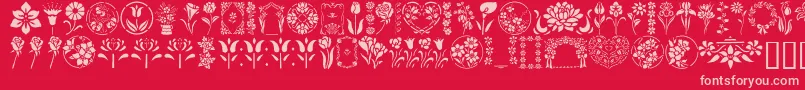 Police GeFloralStencils – polices roses sur fond rouge