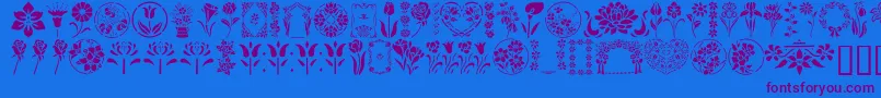 Шрифт GeFloralStencils – фиолетовые шрифты на синем фоне