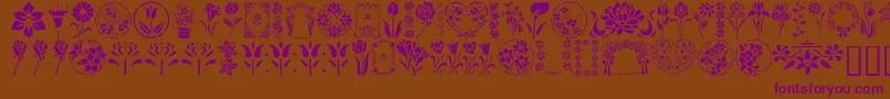 GeFloralStencils Font – Purple Fonts on Brown Background