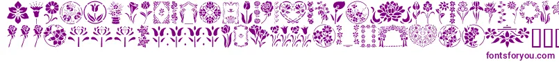 Czcionka GeFloralStencils – fioletowe czcionki