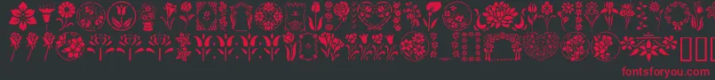 Police GeFloralStencils – polices rouges sur fond noir