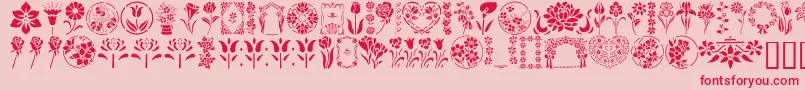 fuente GeFloralStencils – Fuentes Rojas Sobre Fondo Rosa