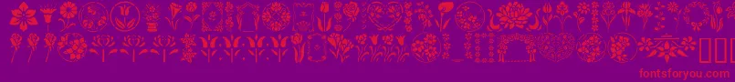 Шрифт GeFloralStencils – красные шрифты на фиолетовом фоне