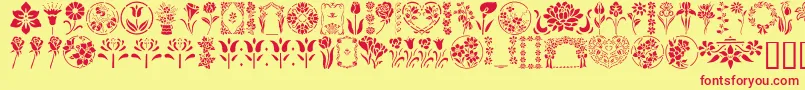 GeFloralStencils Font – Red Fonts on Yellow Background