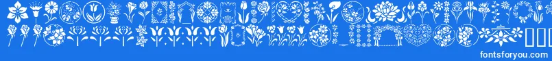 Шрифт GeFloralStencils – белые шрифты на синем фоне