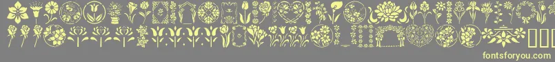 Police GeFloralStencils – polices jaunes sur fond gris