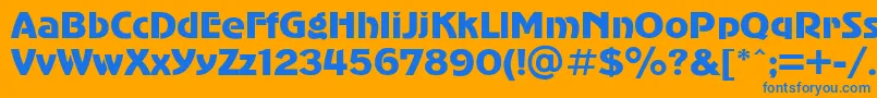 AdvergothicRegular Font – Blue Fonts on Orange Background