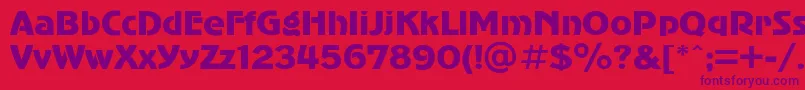 AdvergothicRegular Font – Purple Fonts on Red Background