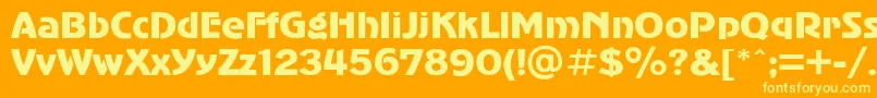 AdvergothicRegular Font – Yellow Fonts on Orange Background