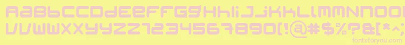 PatinioIagencyRounded-fontti – vaaleanpunaiset fontit keltaisella taustalla