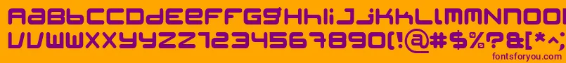 PatinioIagencyRounded-Schriftart – Violette Schriften auf orangefarbenem Hintergrund