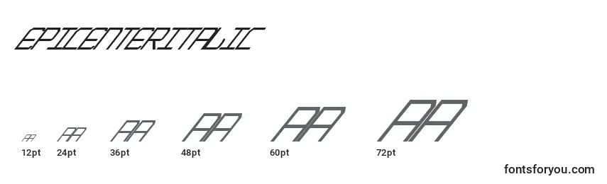 EpicenterItalic Font Sizes