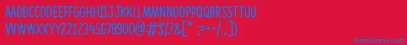 LazingOnASunnyAfternoon Font – Blue Fonts on Red Background