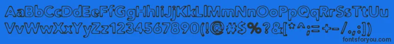 Distrot Font – Black Fonts on Blue Background