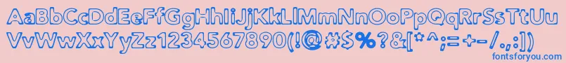 Distrot Font – Blue Fonts on Pink Background