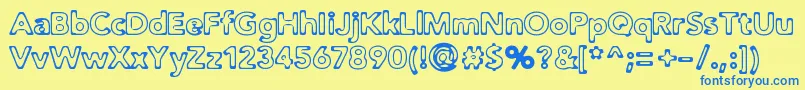 Distrot Font – Blue Fonts on Yellow Background