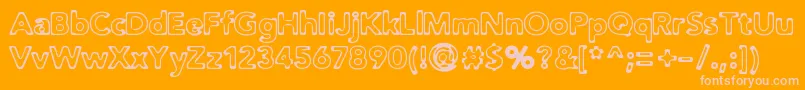 Distrot Font – Pink Fonts on Orange Background