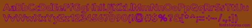 Distrot Font – Purple Fonts on Brown Background