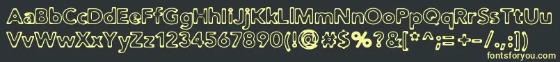 Distrot Font – Yellow Fonts on Black Background