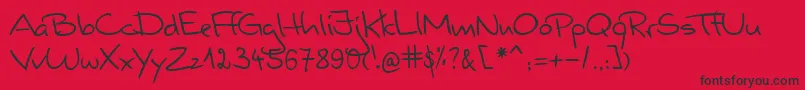 ValerianHandwriting Font – Black Fonts on Red Background