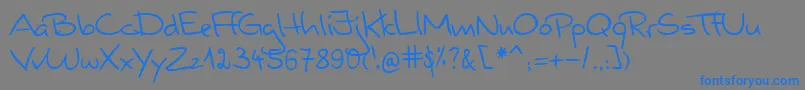 Czcionka ValerianHandwriting – niebieskie czcionki na szarym tle