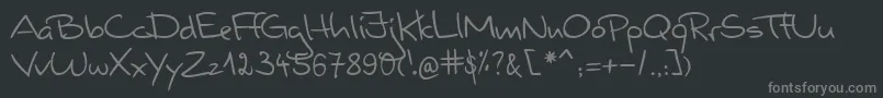 Czcionka ValerianHandwriting – szare czcionki na czarnym tle