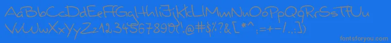 Fonte ValerianHandwriting – fontes cinzas em um fundo azul