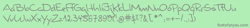 ValerianHandwriting-Schriftart – Graue Schriften auf grünem Hintergrund