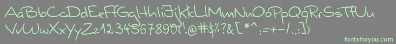 ValerianHandwriting Font – Green Fonts on Gray Background