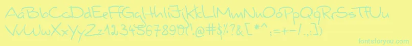 ValerianHandwriting Font – Green Fonts on Yellow Background