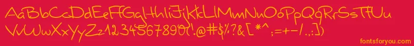 ValerianHandwriting Font – Orange Fonts on Red Background