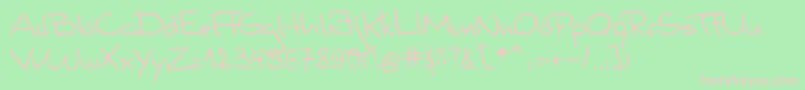 Czcionka ValerianHandwriting – różowe czcionki na zielonym tle