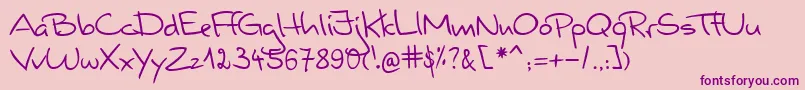 ValerianHandwriting-fontti – violetit fontit vaaleanpunaisella taustalla