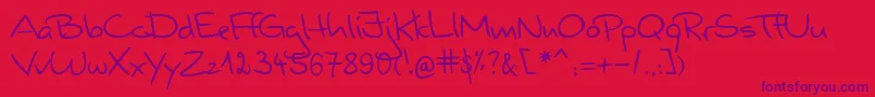ValerianHandwriting Font – Purple Fonts on Red Background