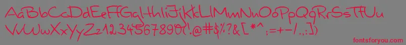 Шрифт ValerianHandwriting – красные шрифты на сером фоне