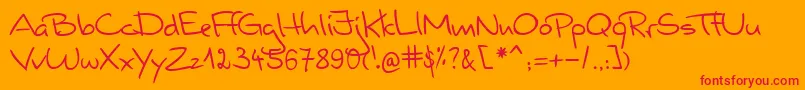 ValerianHandwriting-Schriftart – Rote Schriften auf orangefarbenem Hintergrund