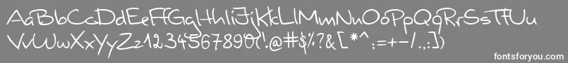 ValerianHandwriting Font – White Fonts on Gray Background