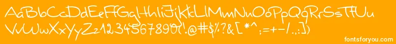 Fonte ValerianHandwriting – fontes brancas em um fundo laranja