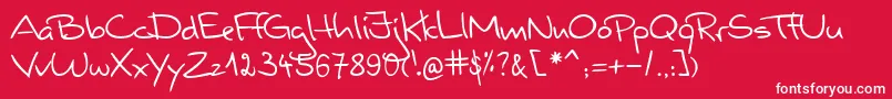 Шрифт ValerianHandwriting – белые шрифты на красном фоне