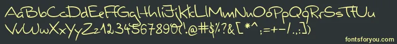 ValerianHandwriting Font – Yellow Fonts on Black Background