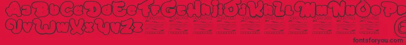 ChicagoEskimo Font – Black Fonts on Red Background