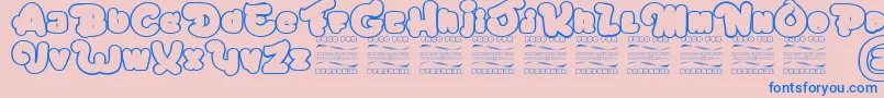 ChicagoEskimo-Schriftart – Blaue Schriften auf rosa Hintergrund