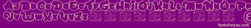 ChicagoEskimo-Schriftart – Gelbe Schriften auf violettem Hintergrund