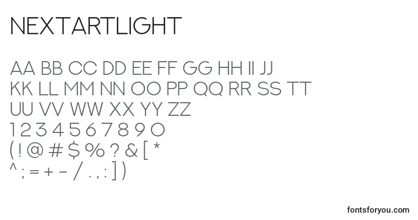 NextArtLight Font – alphabet, numbers, special characters