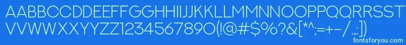 NextArtLight Font – Green Fonts on Blue Background