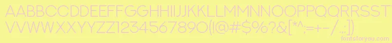 NextArtLight Font – Pink Fonts on Yellow Background